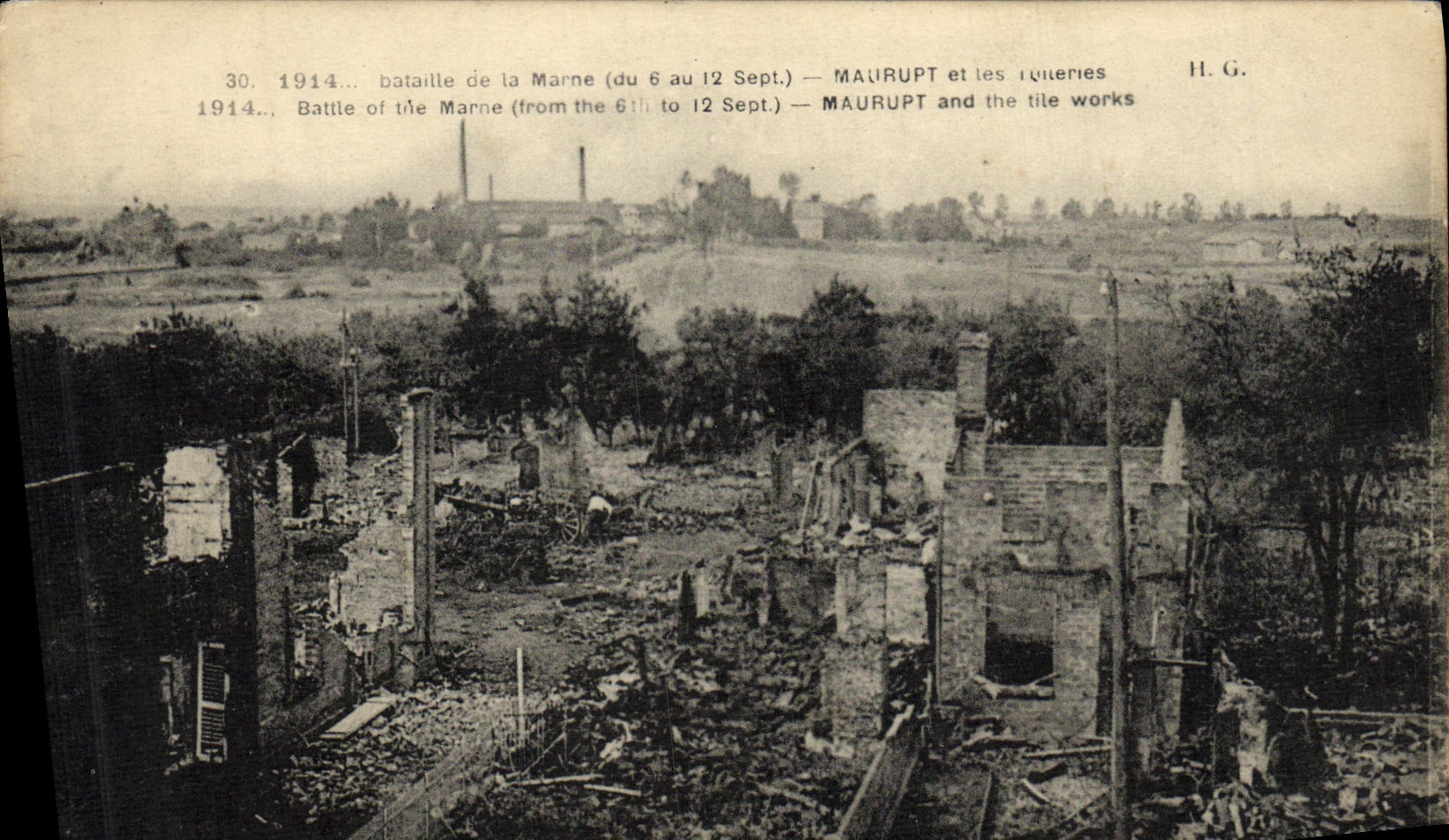 VINTAGE POSTCARD Maurupt and Militaria tileries