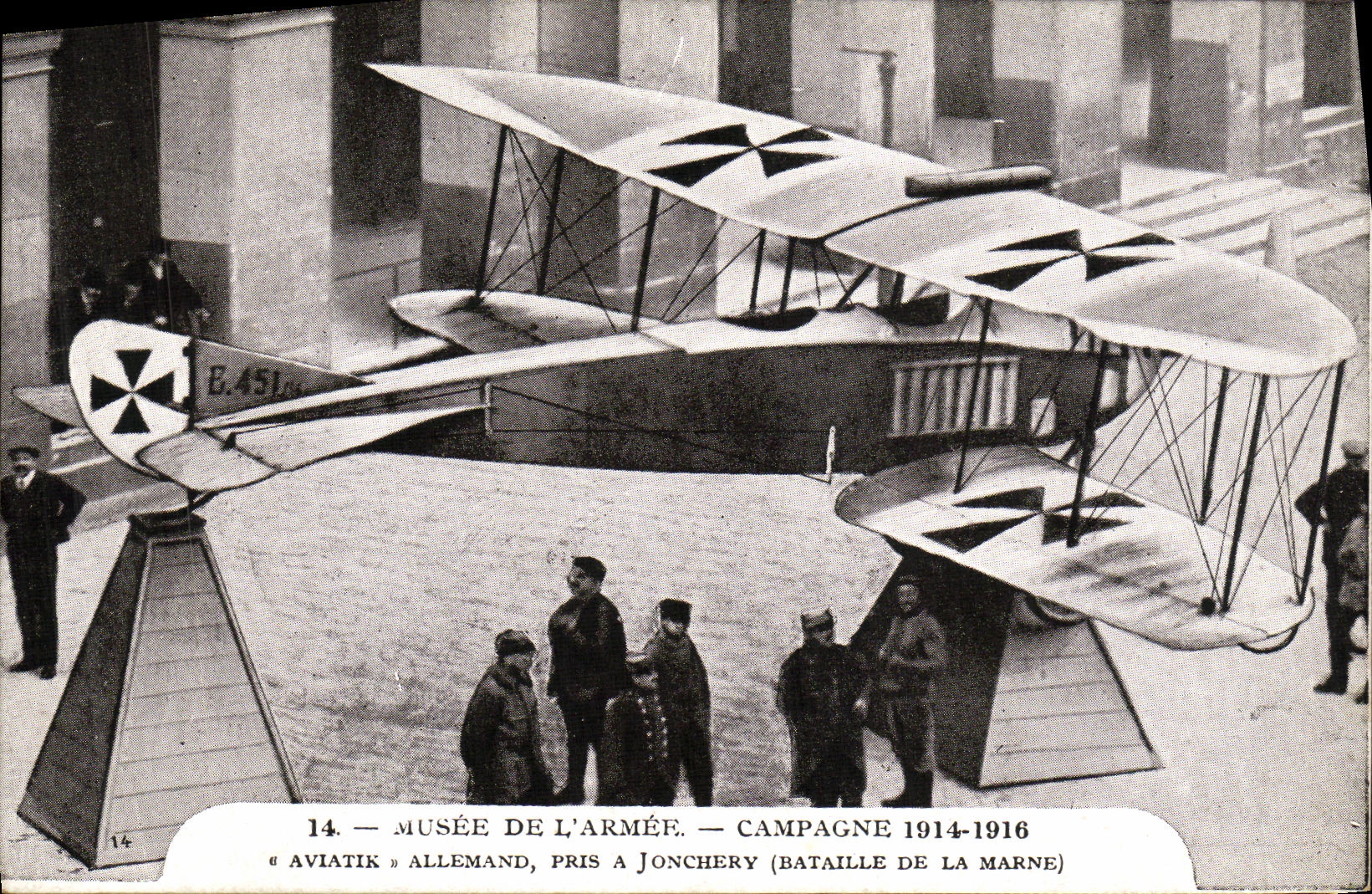 La POSTAL Musee de la VENDIMIA de L Aviatik aleman armado tomado tiene ela Marne Militaria de Jonchery Bataille D