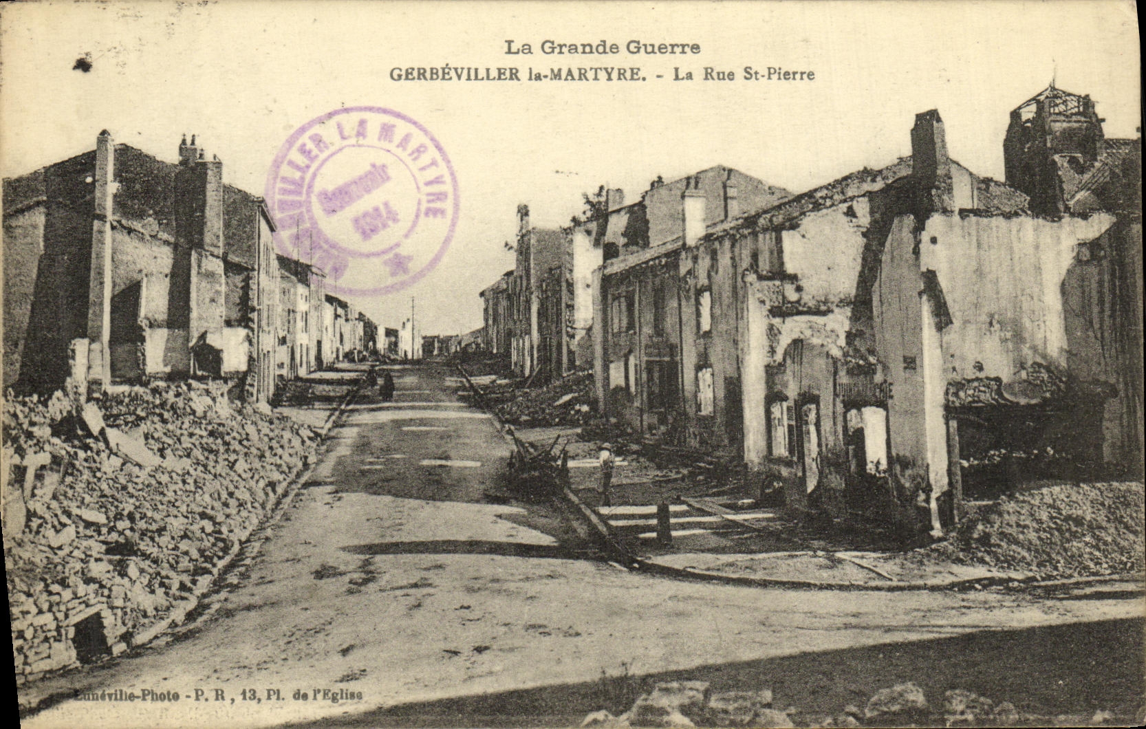 VINTAGE POSTCARD Gerbeviller Martyrdom the Street St Pierre Militaria