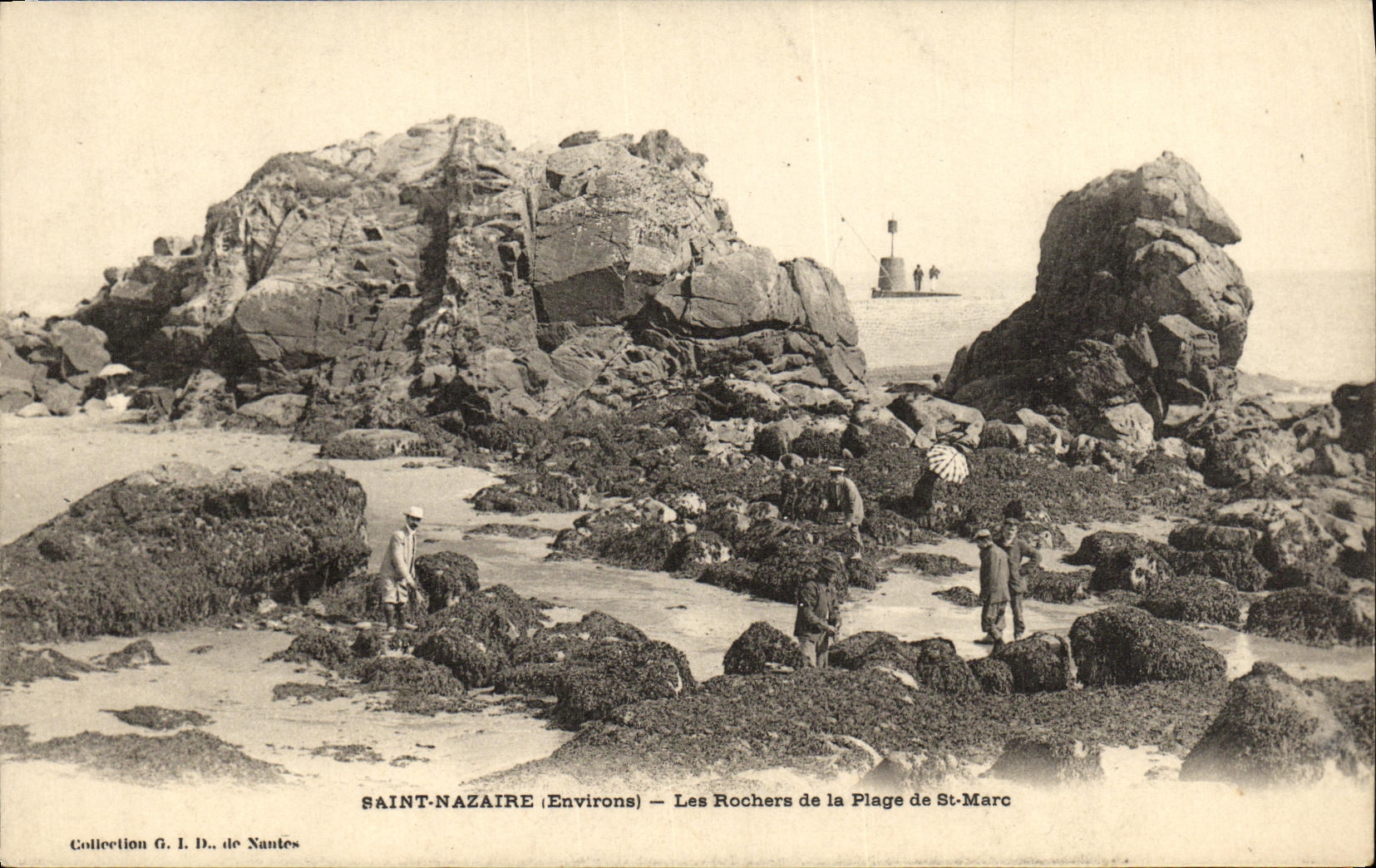 VINTAGE POSTCARD St Nazaire Rocks of the Beach of St Marc