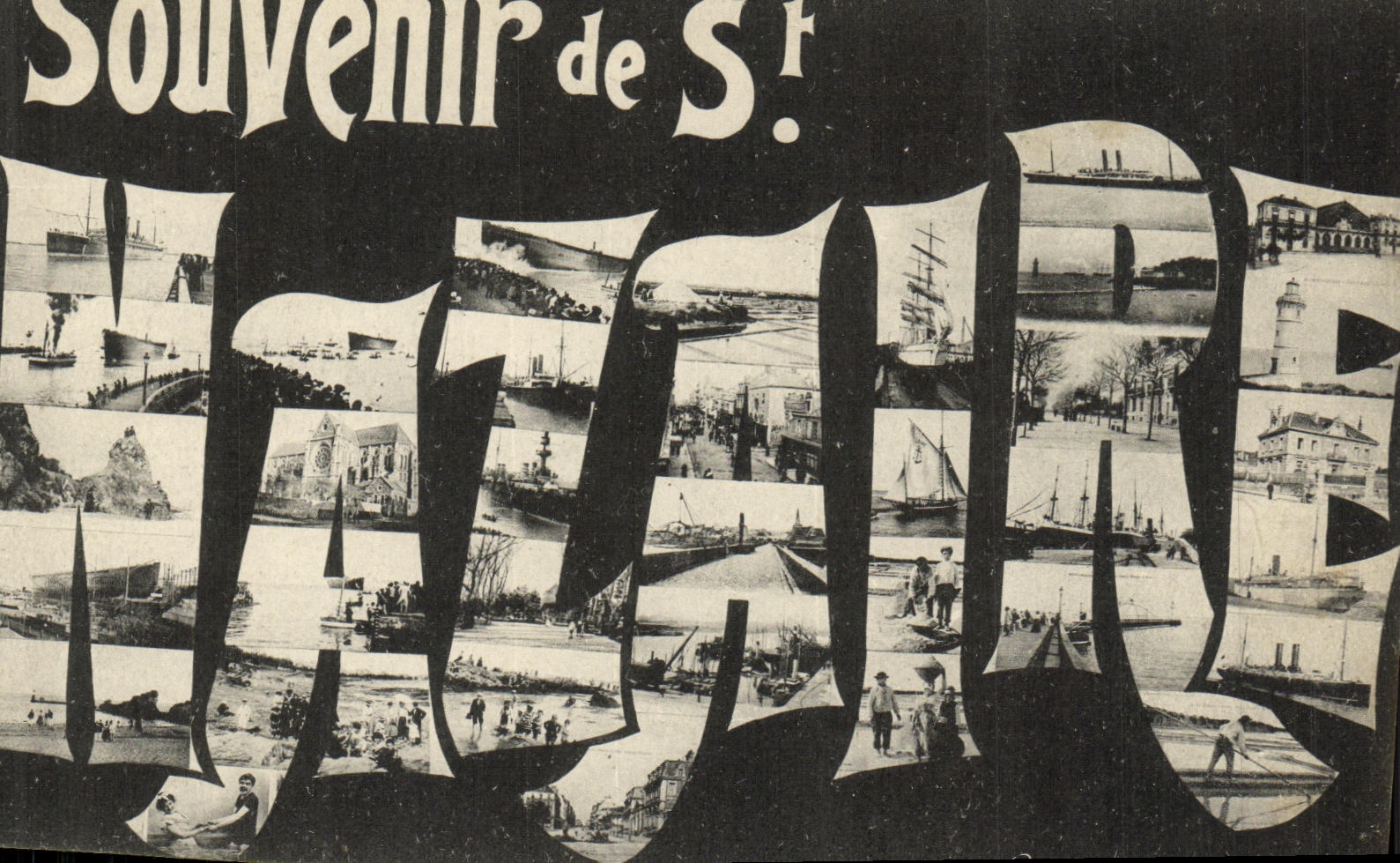 VINTAGE POSTCARD St Nazaire Souvenir