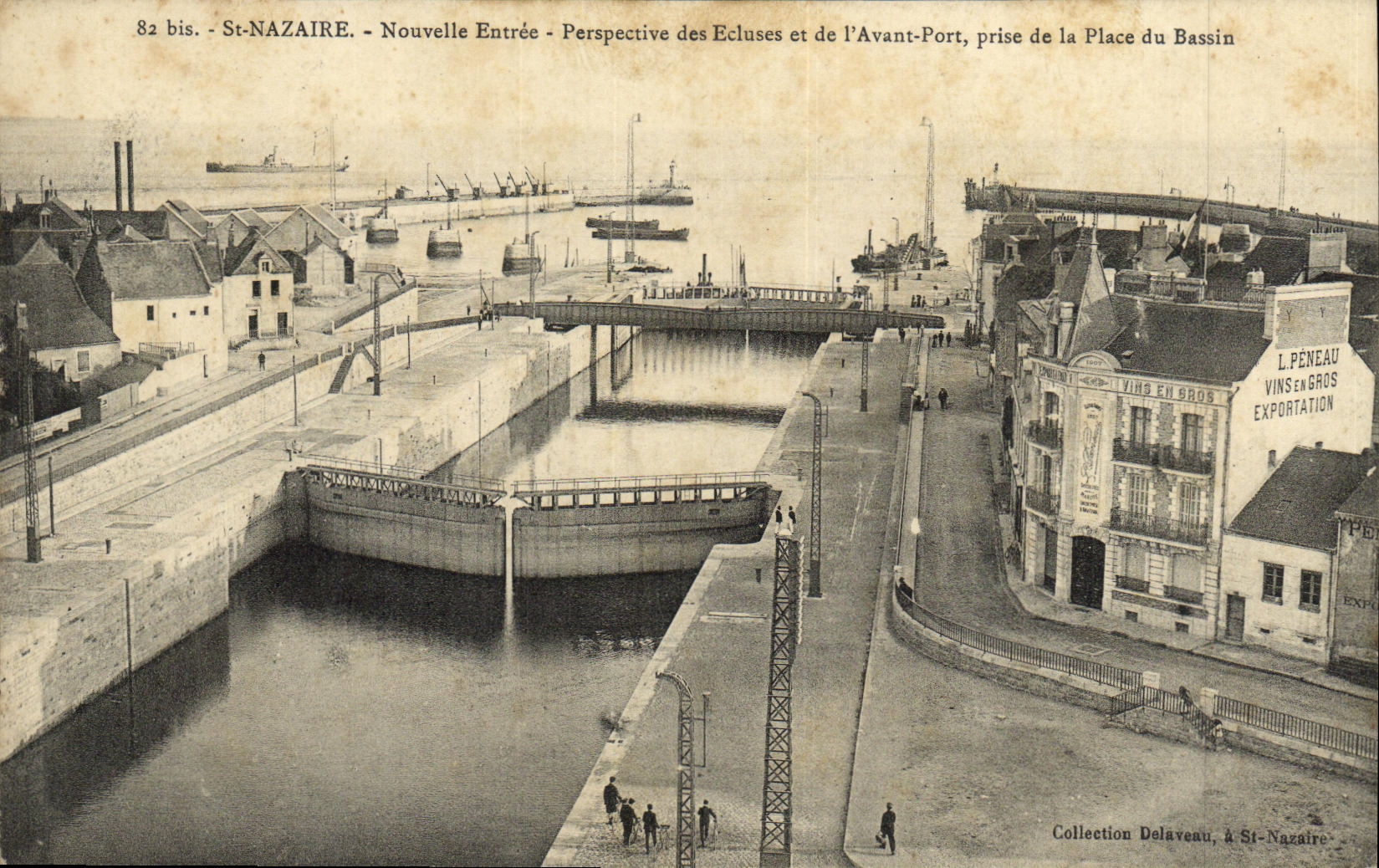 Noticias de la perspectiva del St Nazario de la POSTAL de la VENDIMIA incorporadas de las cerraduras y del L antes del puerto tomado del lugar del lavabo