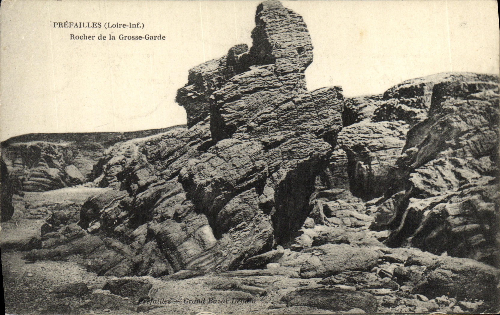 Roca de Prefailles de la POSTAL de la VENDIMIA del protector grande