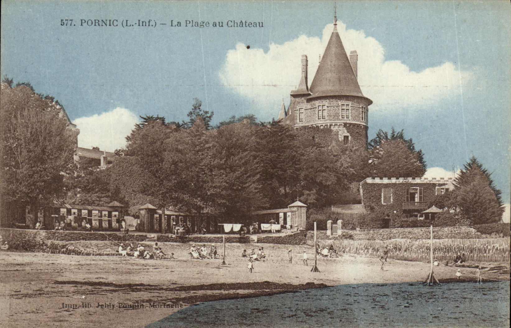 CPA Pornic La Plage au Chateau