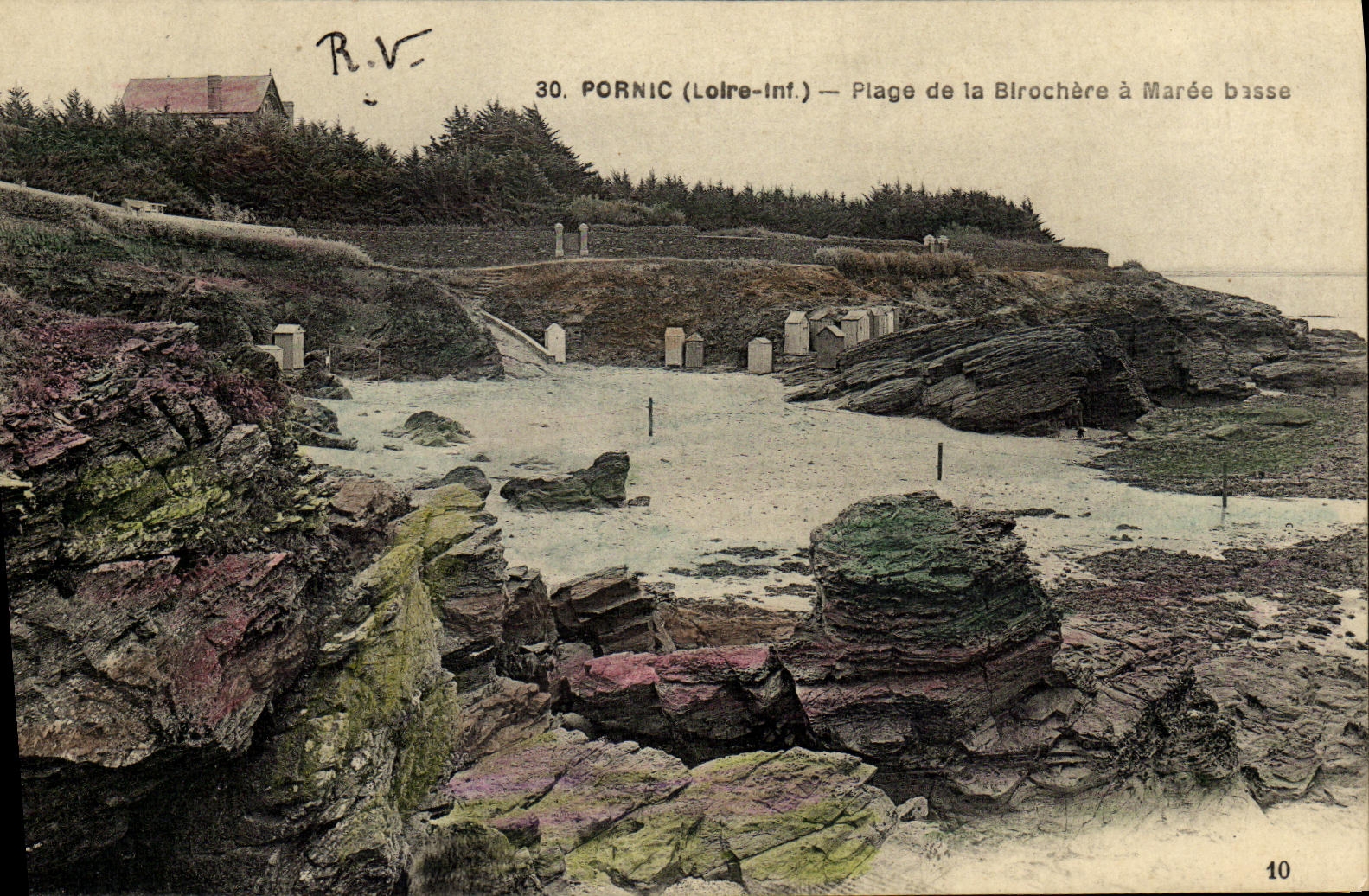 CPA Pornic Plage de la Birochere a Maree basse