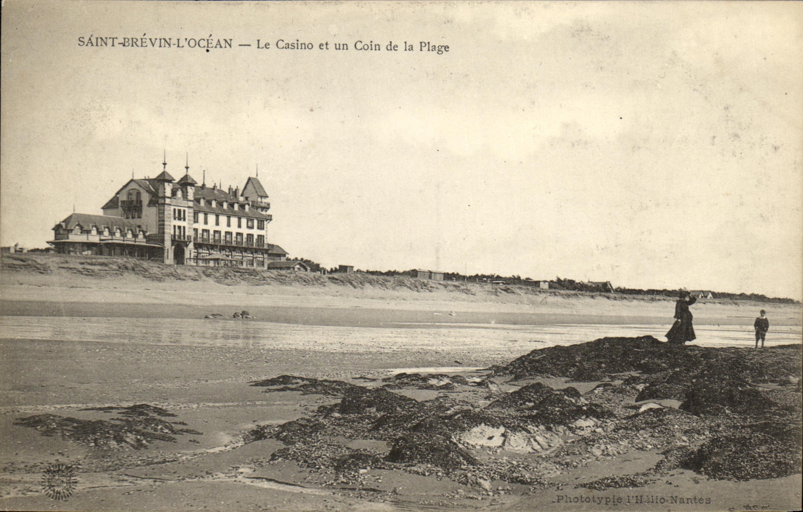 POSTAL Brevin santo L oceano de la VENDIMIA el casino y una esquina de la playa