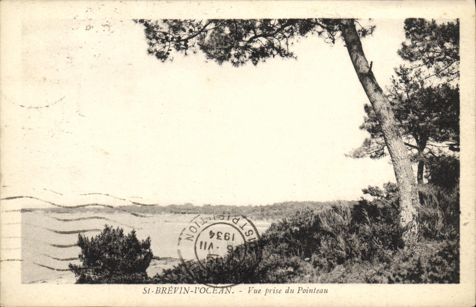 St Brevin L oceano de la POSTAL de la VENDIMIA vista del sacador