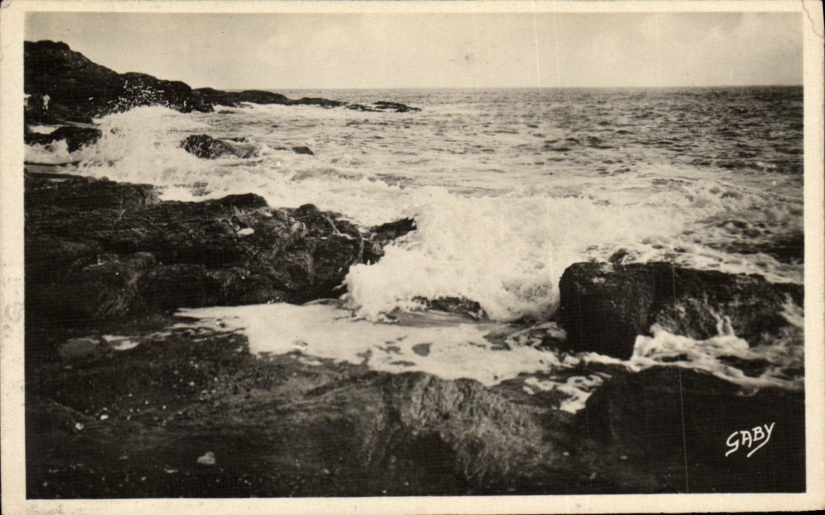 Efecto de la playa de Tharon de la POSTAL de la VENDIMIA de ondas