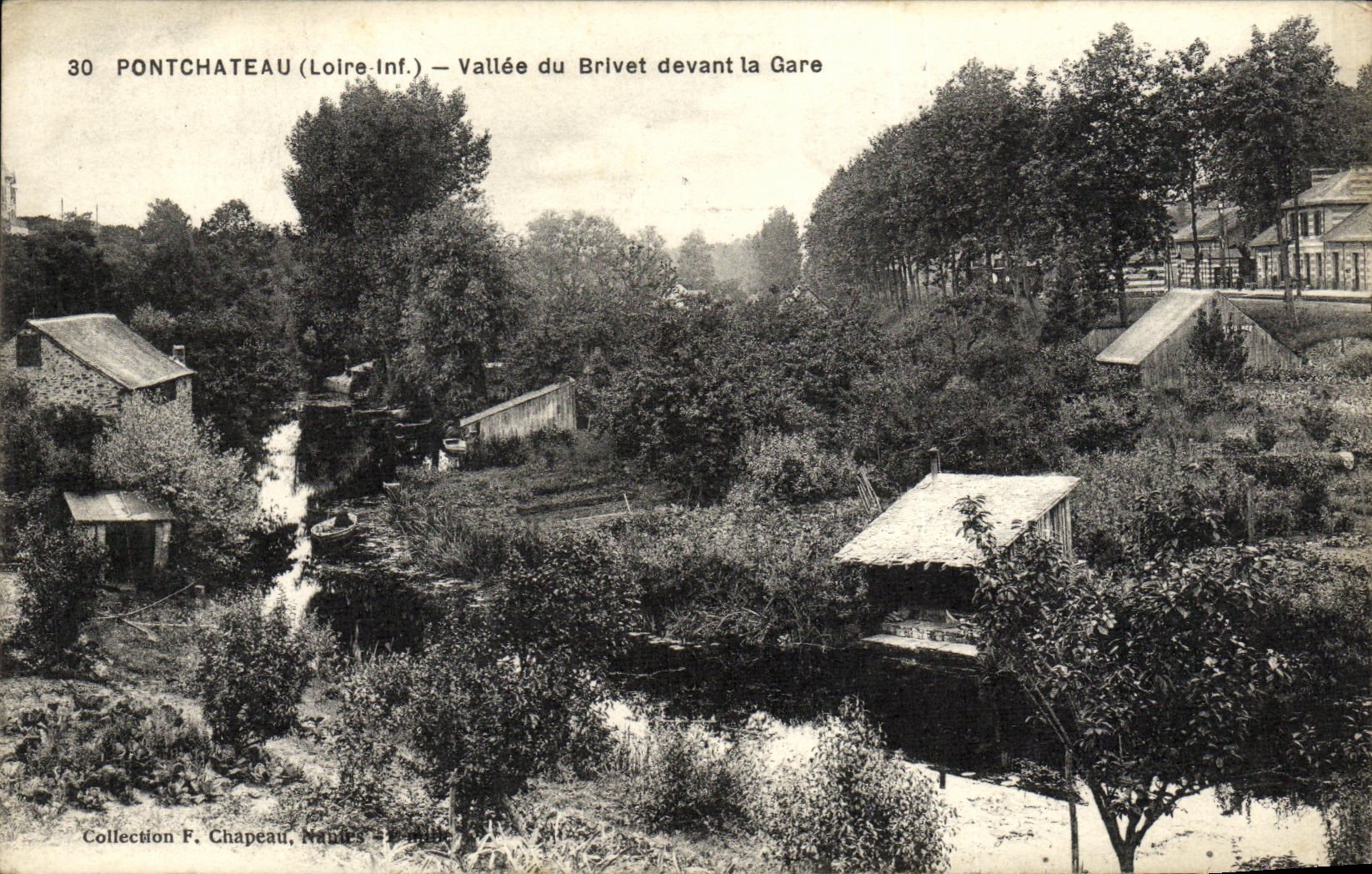 Valle de Ponchateau de la POSTAL de la VENDIMIA de Brivet delante de la estacion de tren