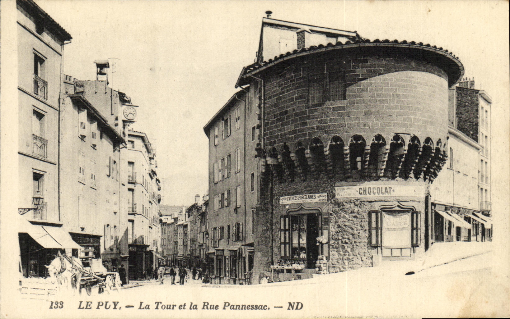 VINTAGE POSTCARD Puy the Tower and the Street Pannessac