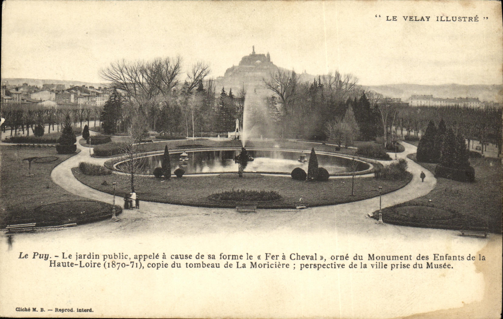 VINTAGE POSTCARD Puy the Public garden