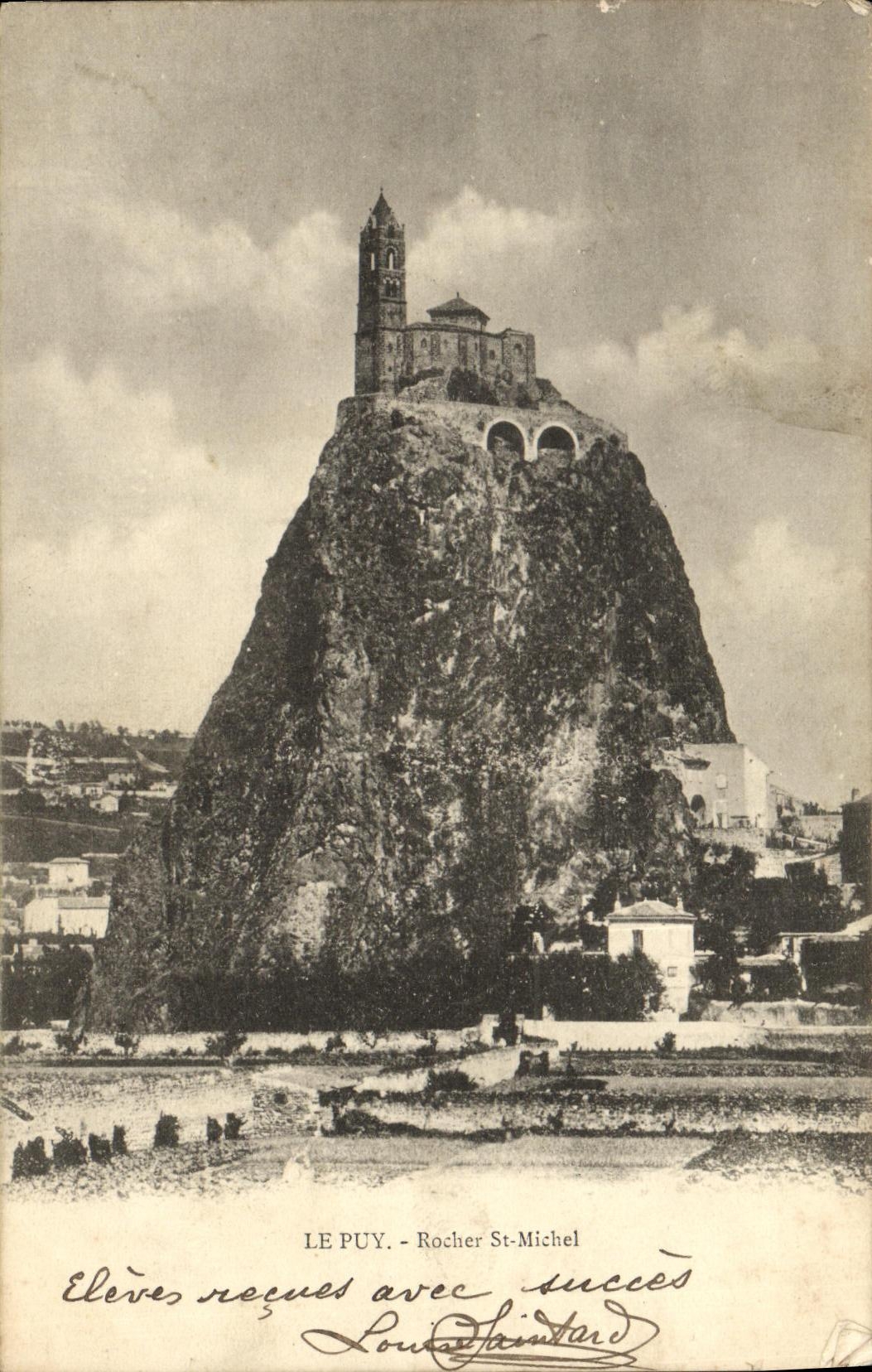VINTAGE POSTCARD Puy Rock St Michel