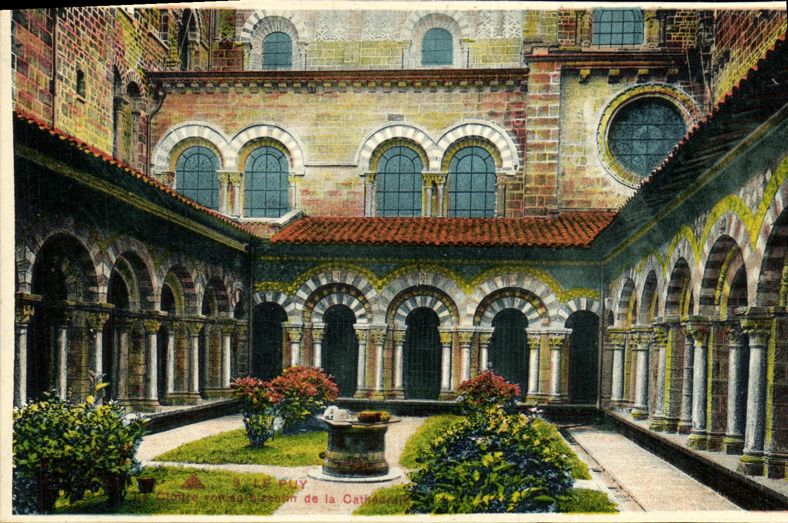 VINTAGE POSTCARD Puy Byzantine Roman Cloister of the cathedral