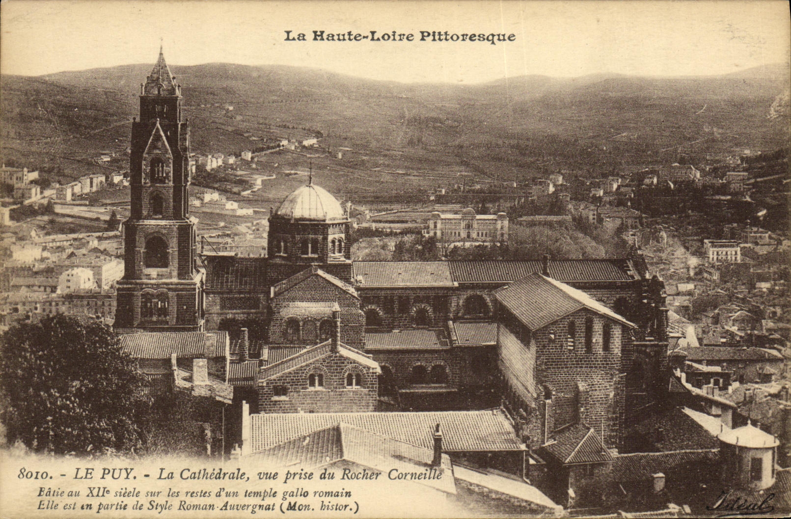 VINTAGE POSTCARD Puy the Cathedral seen from of the rock Crow