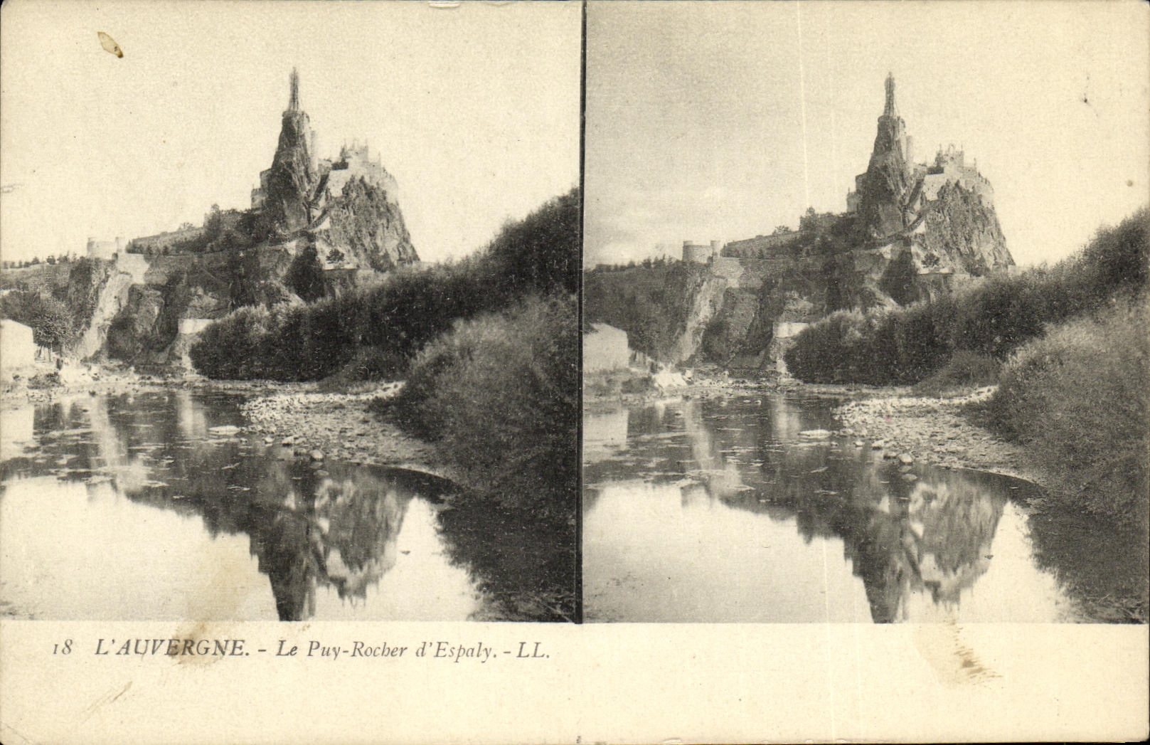 VINTAGE POSTCARD L Auvergne Puy Rock D Espaly