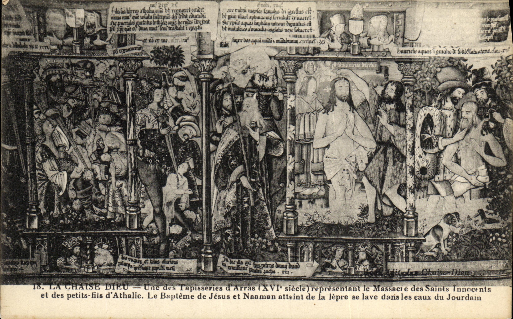 VINTAGE POSTCARD the Chair God One of the tapestries D Arras Massacre of the holy innocent