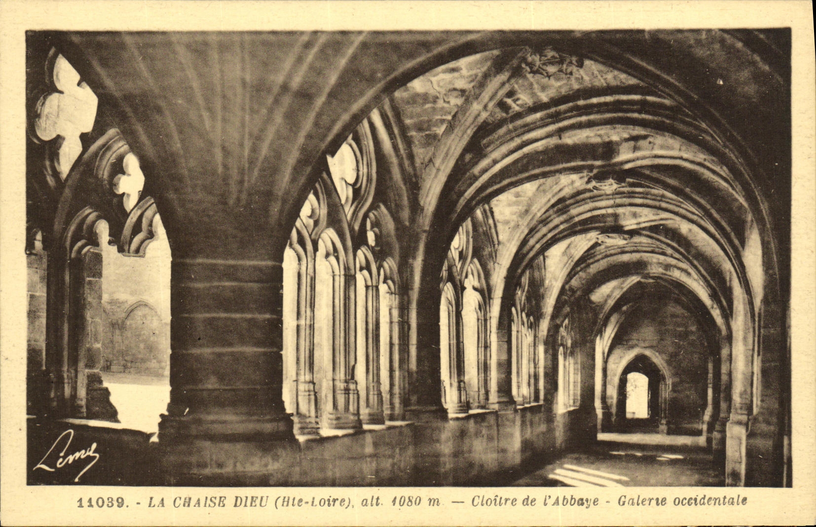VINTAGE POSTCARD the Chair God Cloister of L Western Gallery abbey