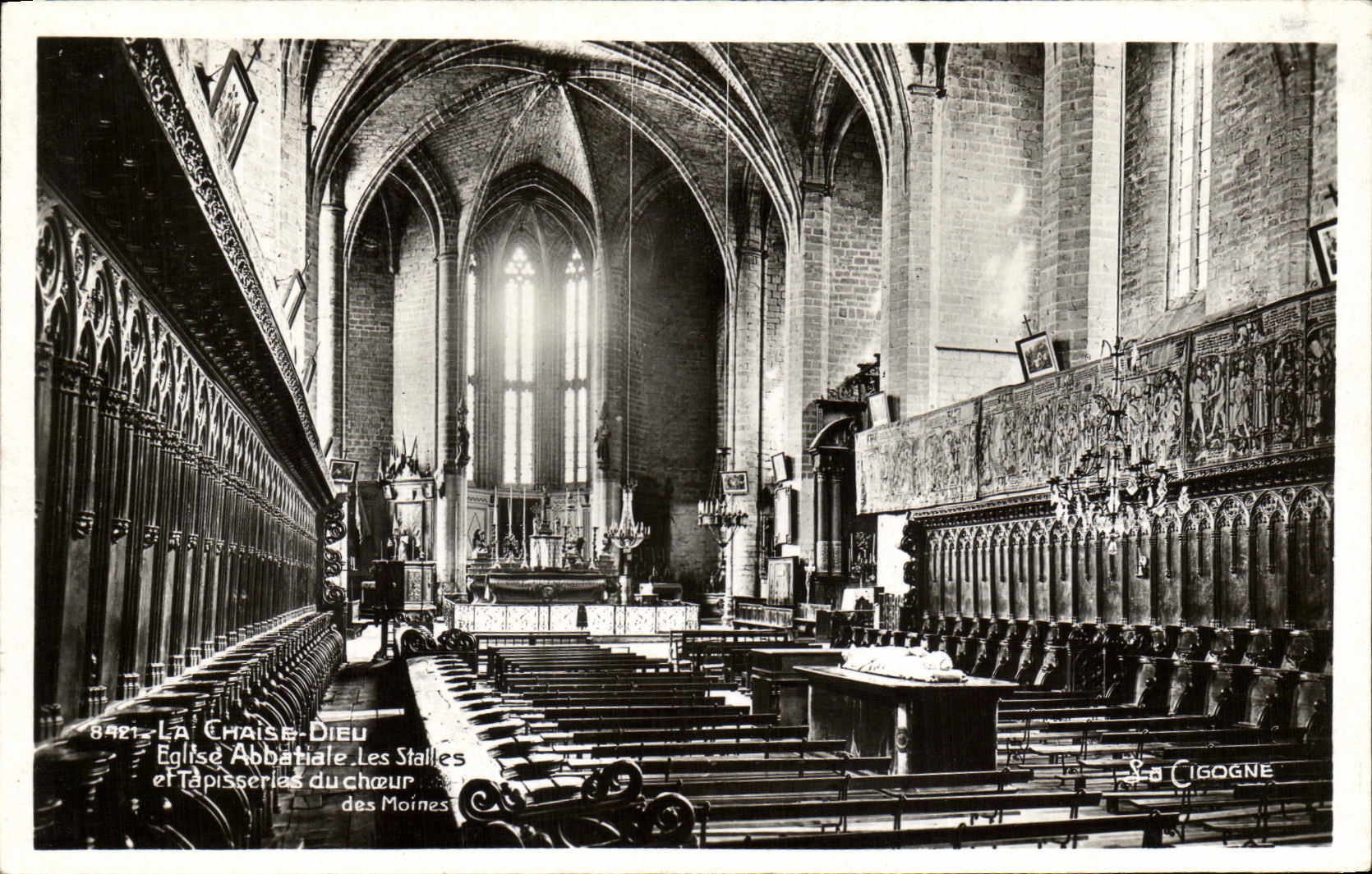 POSTAL de la VENDIMIA que la iglesia de la abadia de dios de la silla atasca y las tapicerias del estribillo