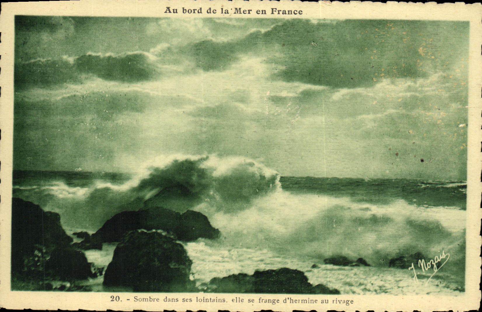 POSTAL de la VENDIMIA en la playa en Francia