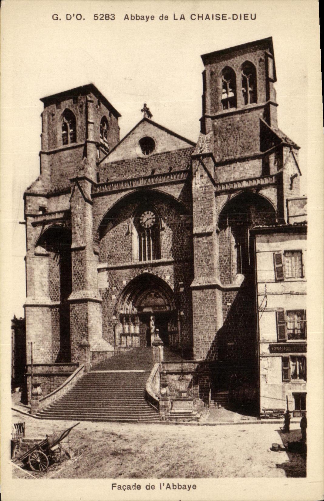 Abadia de la POSTAL de la VENDIMIA del ataque frontal de dios de la silla de L abadia