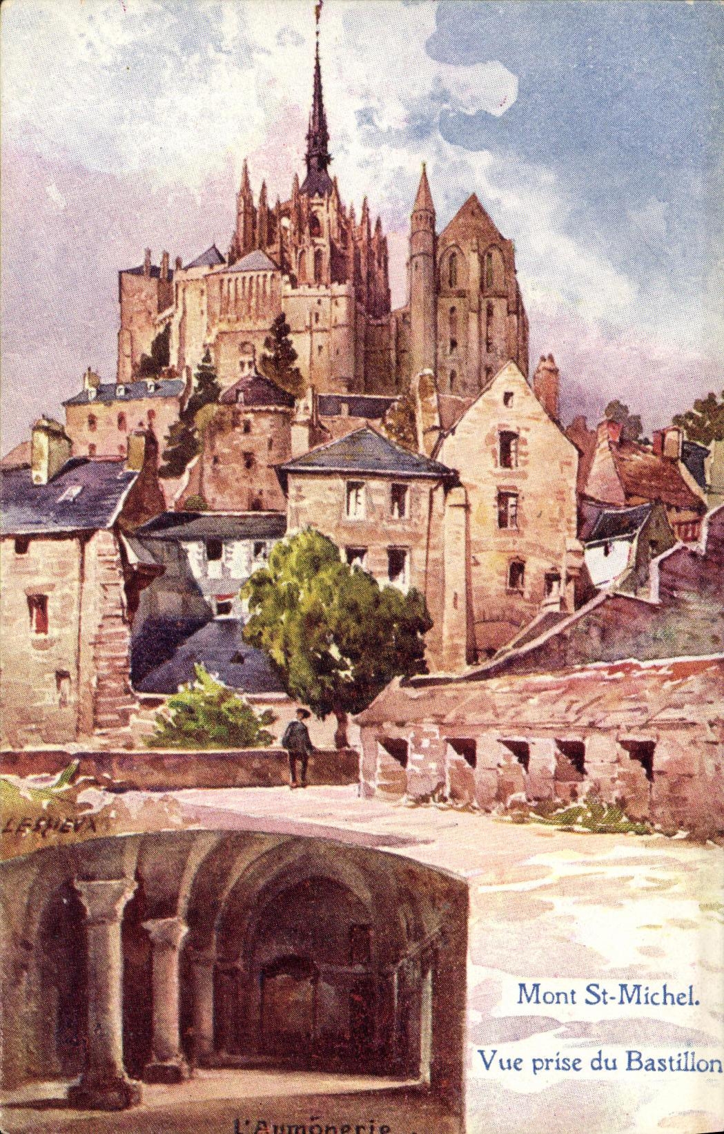 CPA Mont st Michel Vue Prise du BAstillon