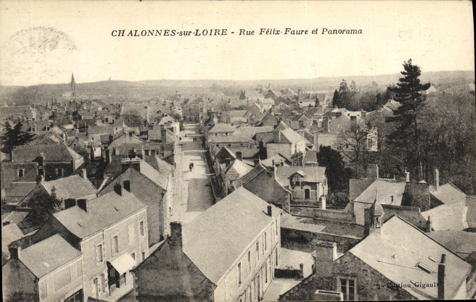 VINTAGE POSTCARD Chalonnes On the Loire Street Felix Faure and panorama