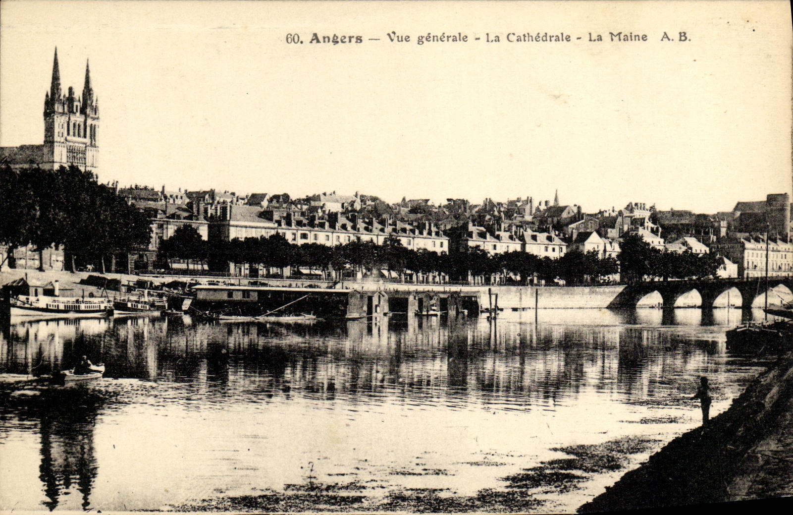 CPA Angers Vue generale La Cathedrale La Maine