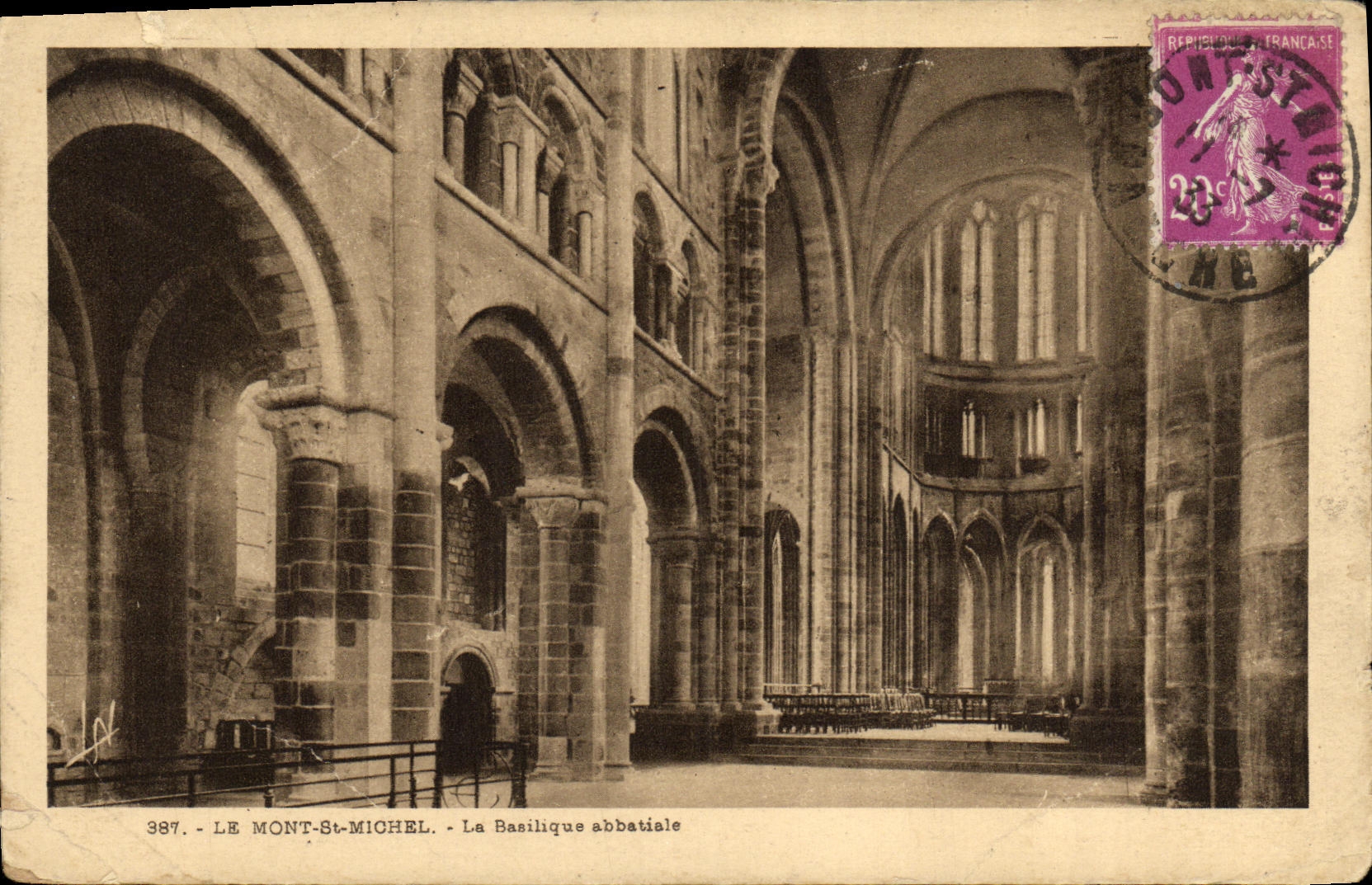 CPA Le Mont Saint Michel La Basilique abbatiale