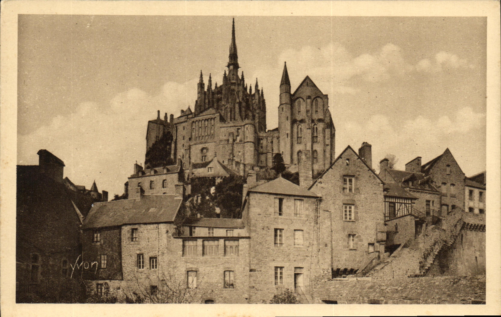 CPA Mont Saint Michel Vue prise de la Tour Boucle