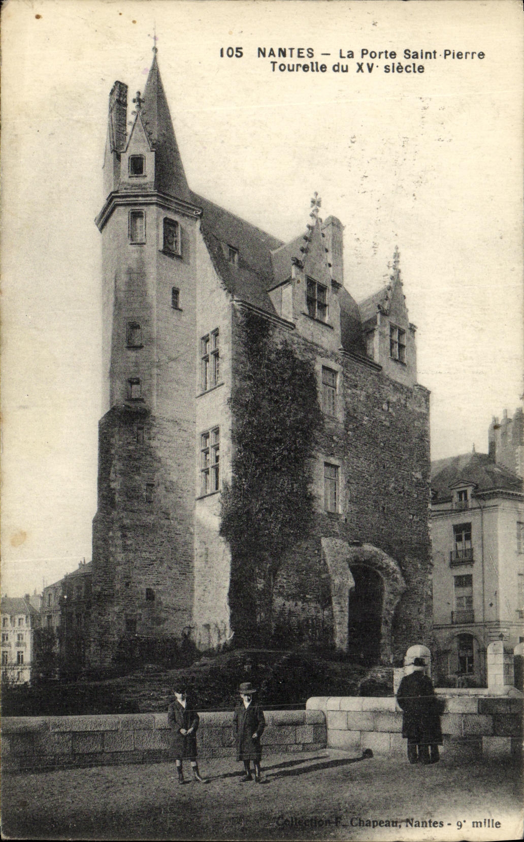 VINTAGE POSTCARD Nantes the Gate Saint Pierre Turret XV Century old
