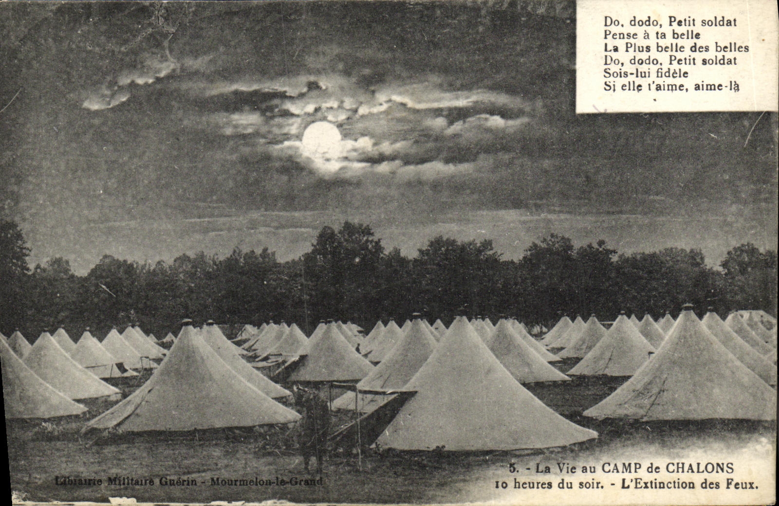 VINTAGE POSTCARD Life with the Camp of Militaria Trawl nets