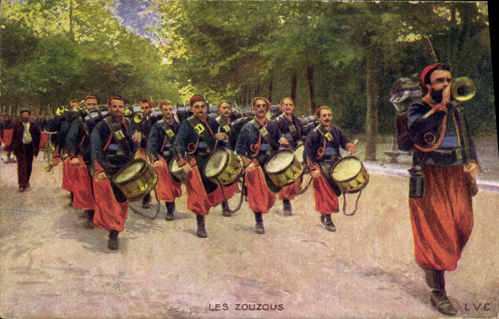 VINTAGE POSTCARD Zouzous Militaria