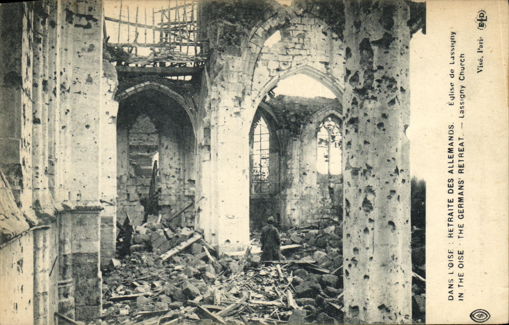 VINTAGE POSTCARD Militaria In L Oise Reprocesses Germans Eglised E Lassagny