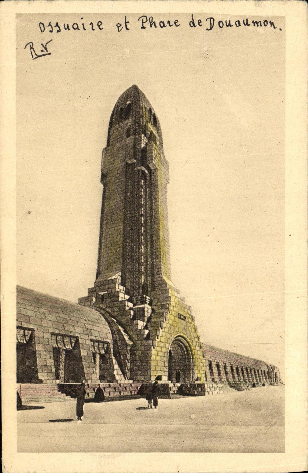 VINTAGE POSTCARD Militaria Ossuary and Phare of Douaumont the Lighthouse