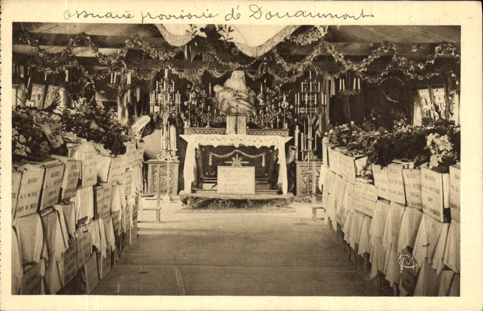 VINTAGE POSTCARD Provisional Militaria Ossuary of Douaumont