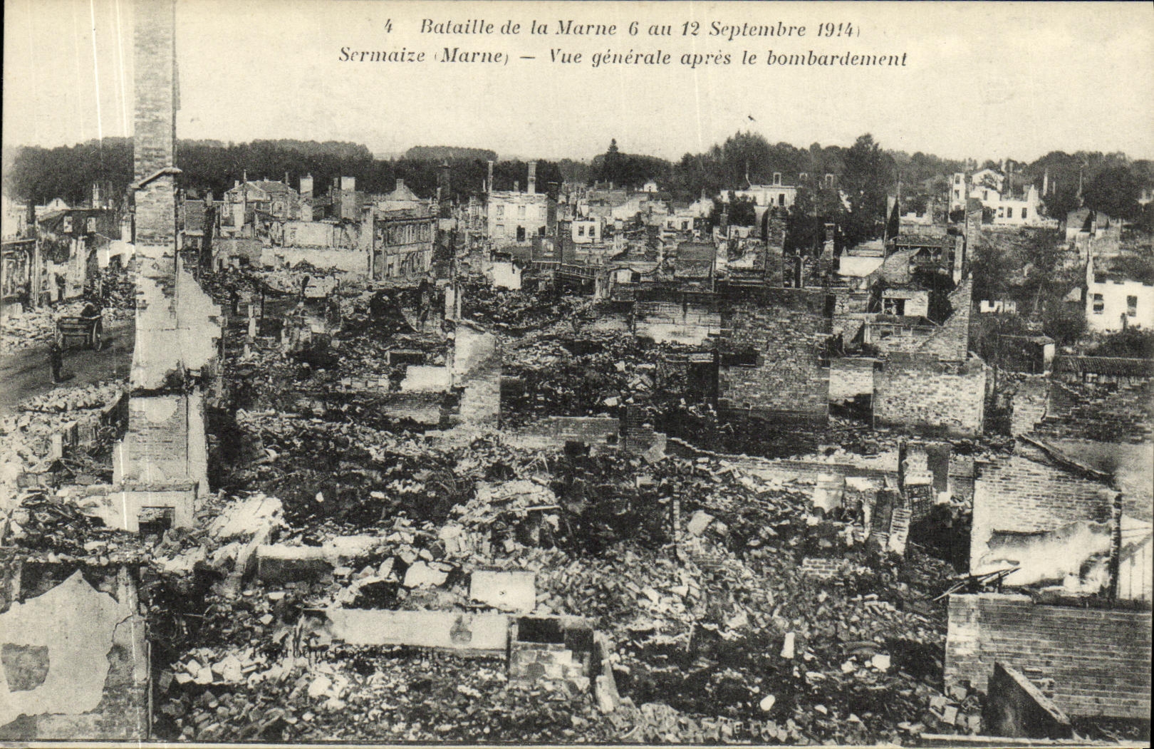 VINTAGE POSTCARD Militaria Sermaize View after Bomardement