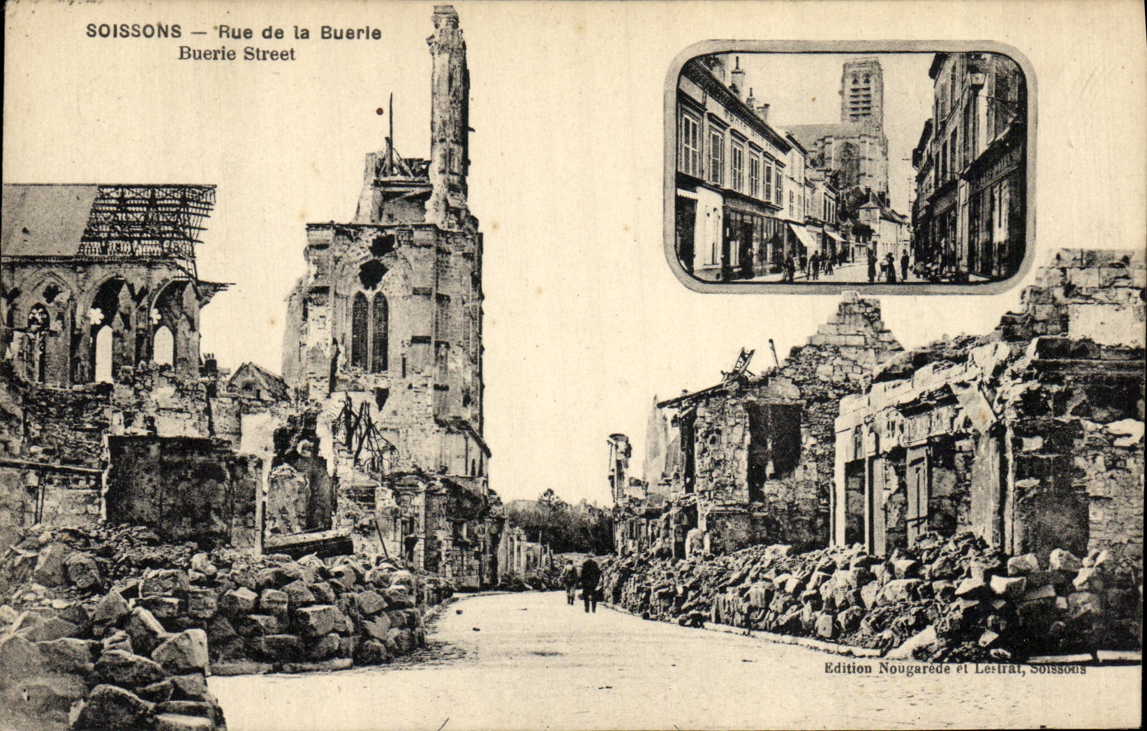 CPA Militaria Soissons Rue de la Buerie 