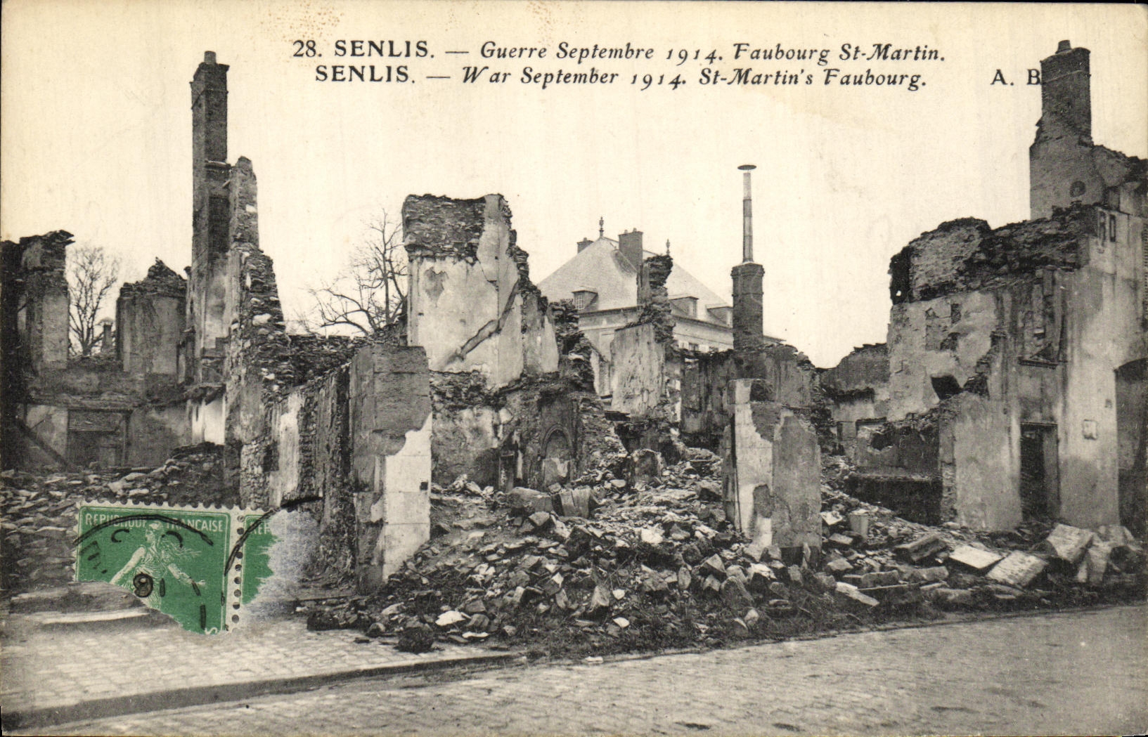 CPA Militaria Senlis Guerre Septembre Faubourg St Martin