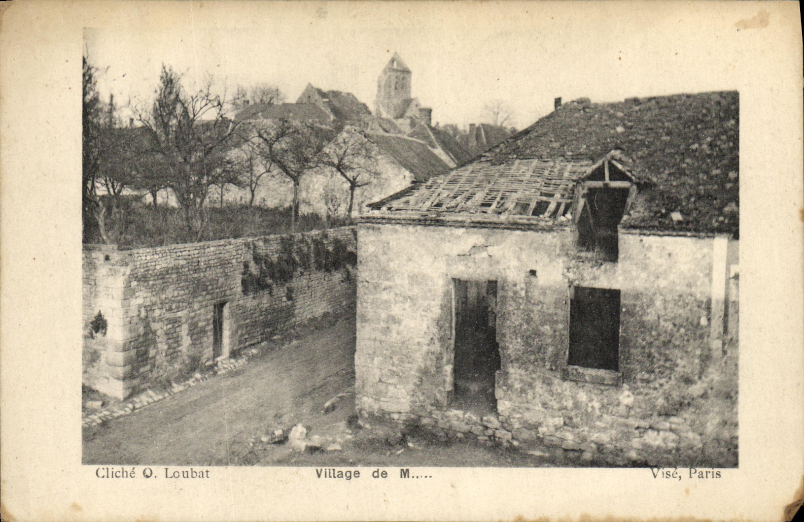 VINTAGE POSTCARD Militaria Village of M