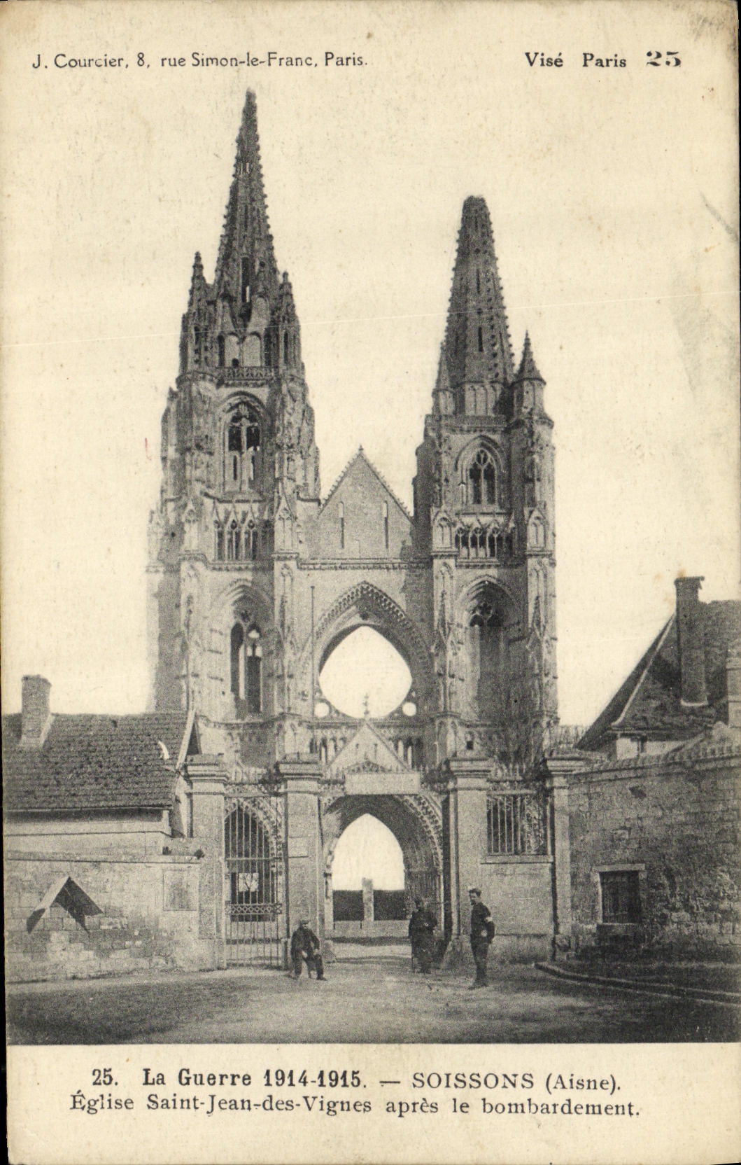 CPA Militaria Soissons Eglise Saint Jean des Vignes Apres le Bombardement
