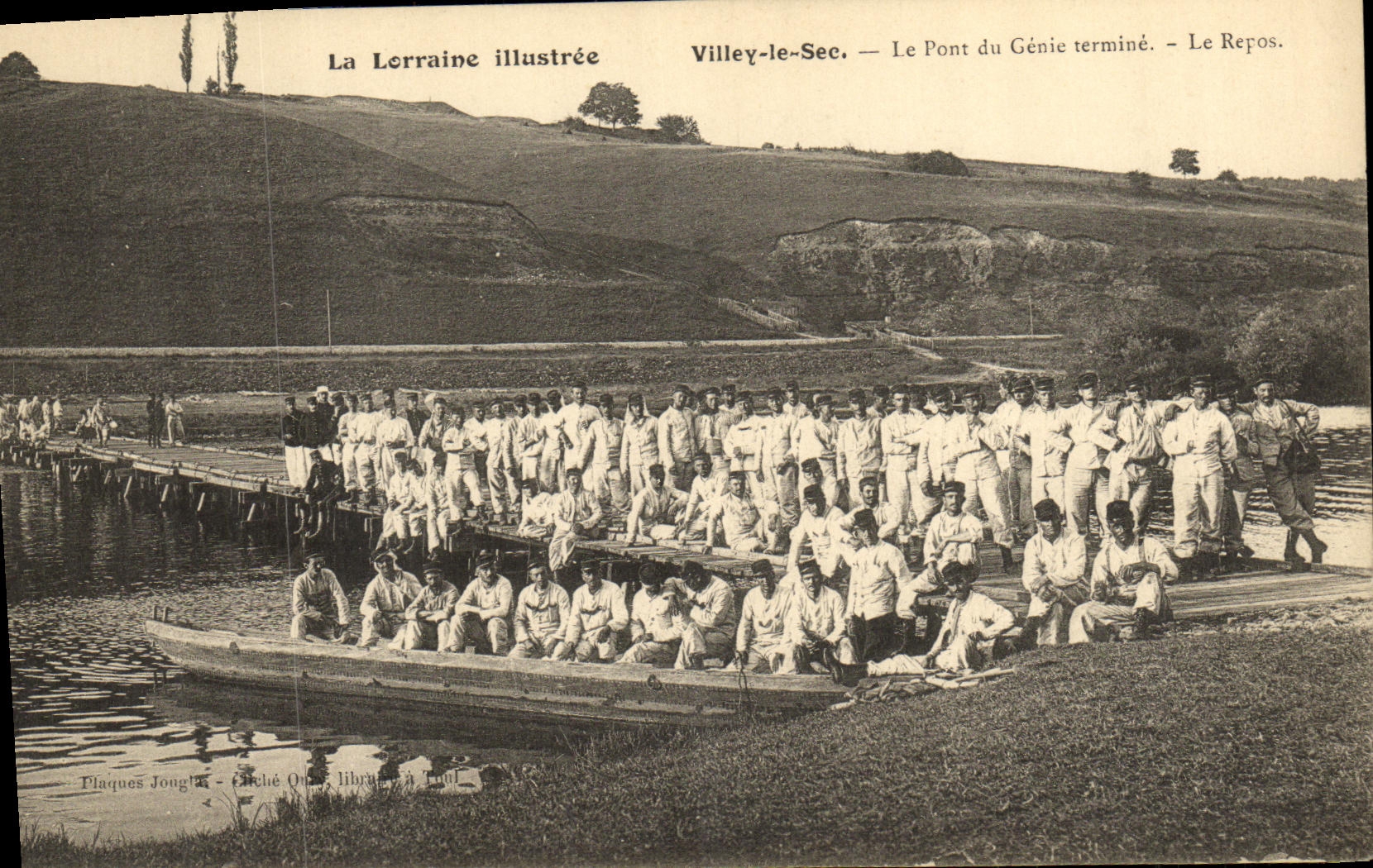 VINTAGE POSTCARD Militaria Villey Dryness the Bridge of the genius Finishes the rest