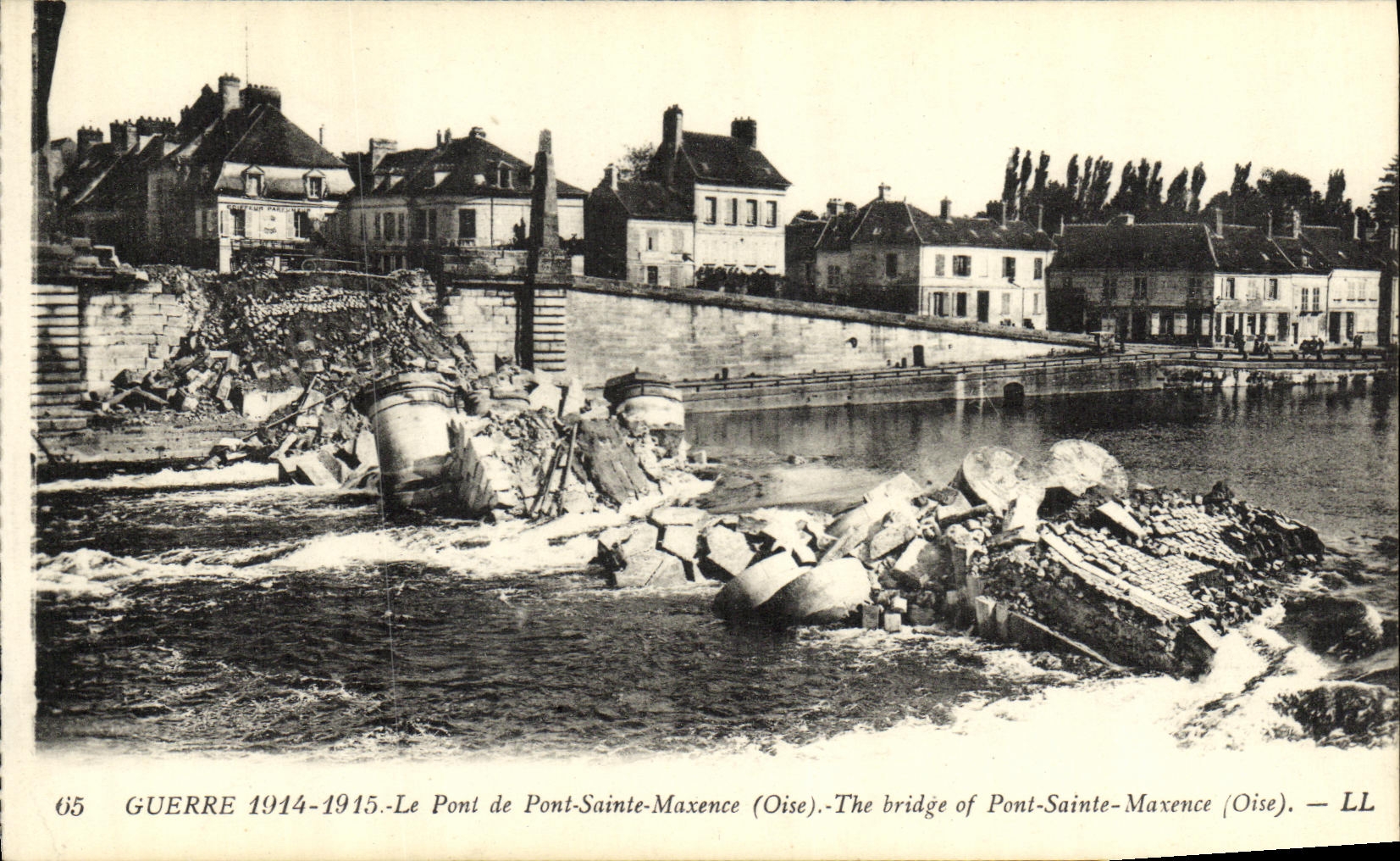 VINTAGE POSTCARD Militaria the Bridge of Bridge Sainte Maxence