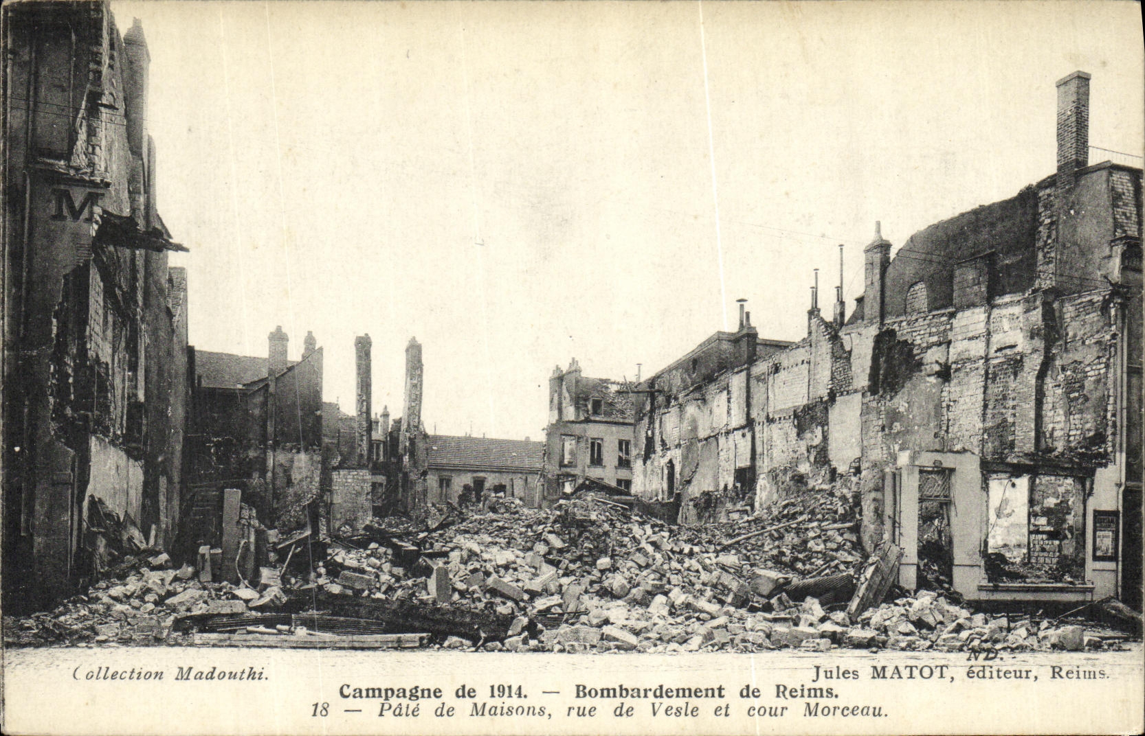 VINTAGE POSTCARD Militaria Campaign Bombardment of Rheims