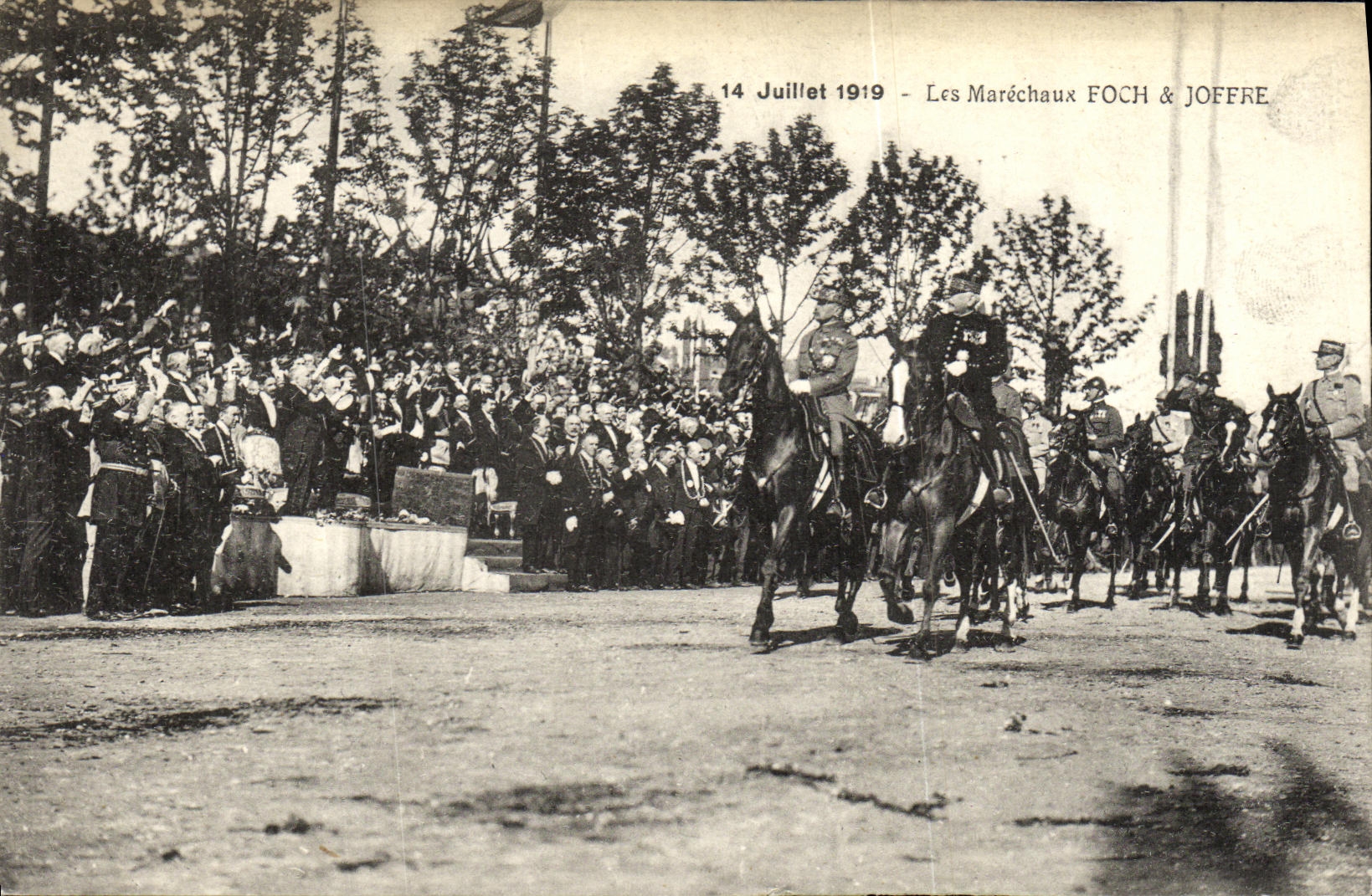 VINTAGE POSTCARD Militaria the Marshals Foch Joffre July 14th 1919