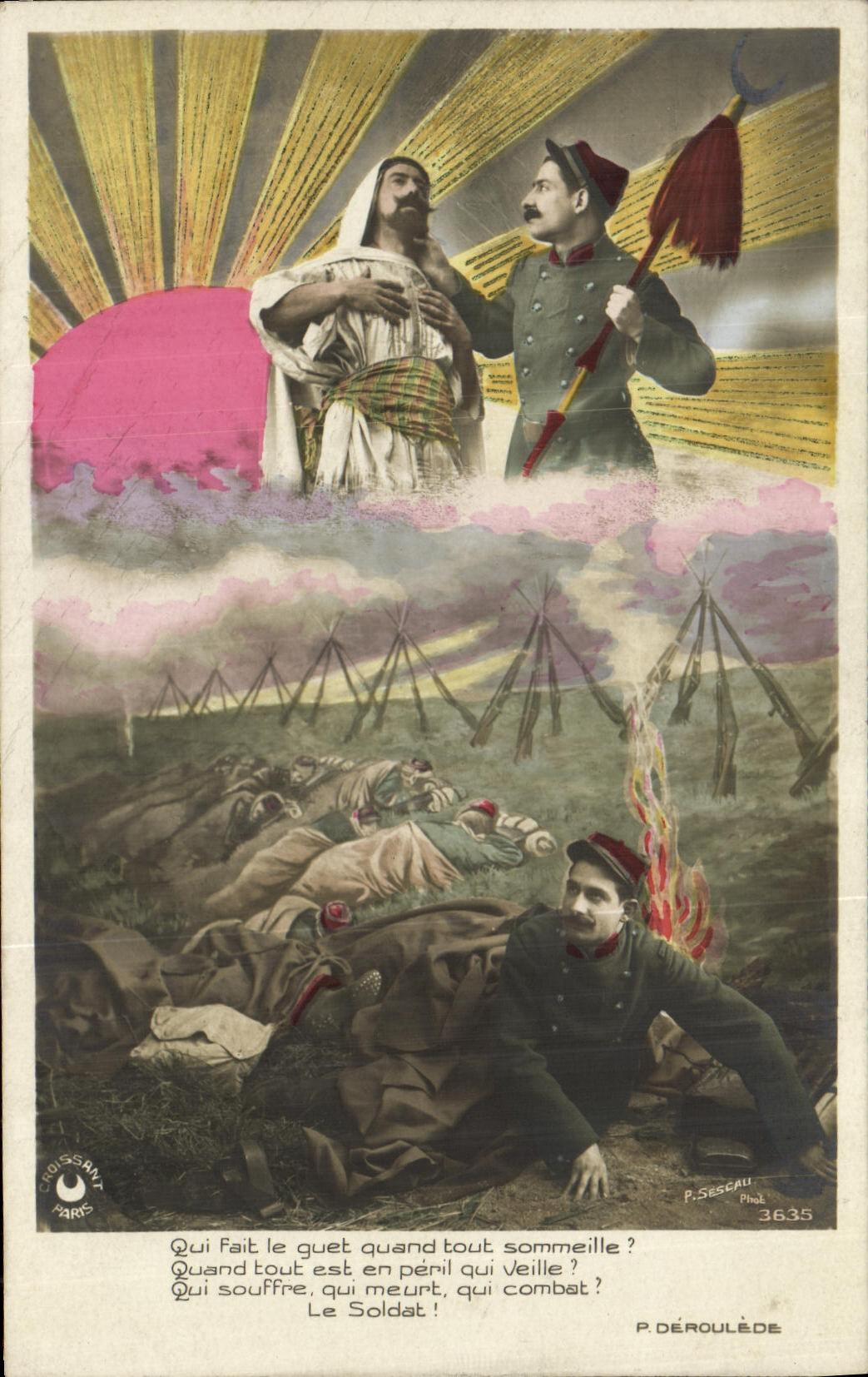 VINTAGE POSTCARD Militaria Which Makes Quet When any Sommeille