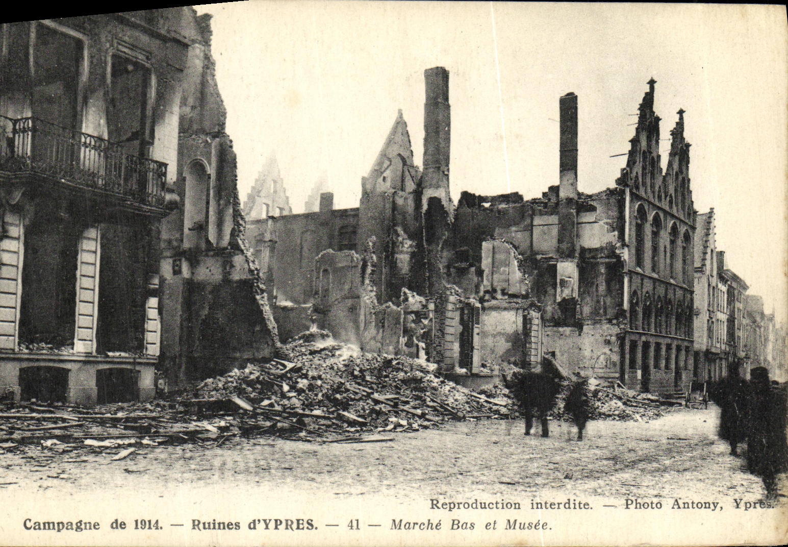 VINTAGE POSTCARD Militaria Ruines D Ypres Goes Low and Museum