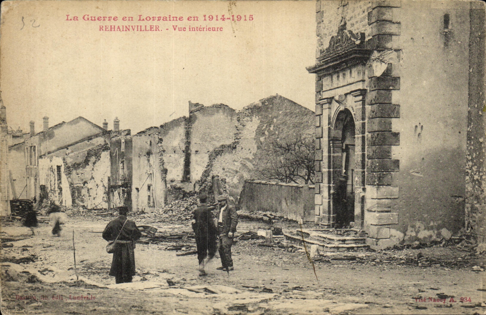 POSTAL Militaria de la VENDIMIA la guerra en el interior visto Rehainville de Lorena