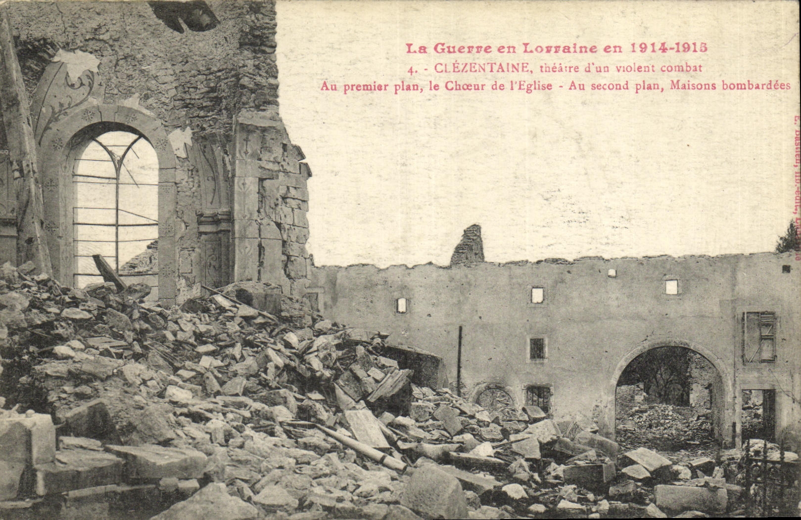 VINTAGE POSTCARD Militaria the War in Lorraine in Clezentaine