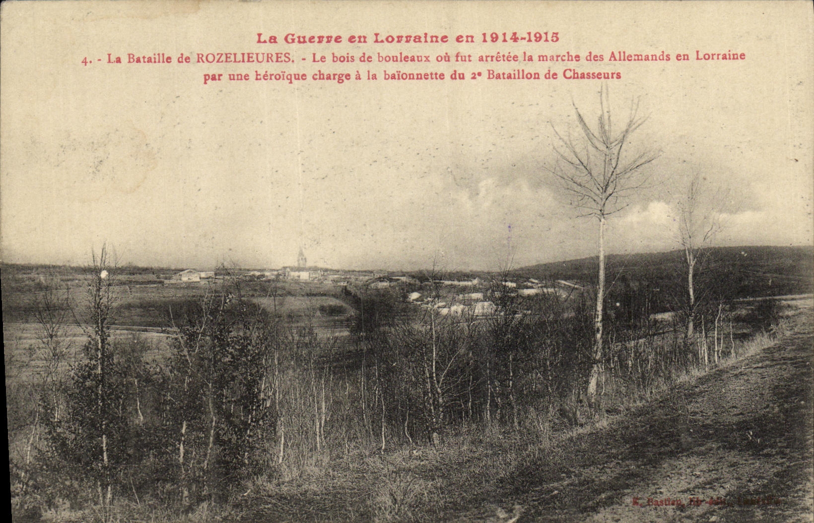 VINTAGE POSTCARD Militaria the War in Lorraine in Rozelieures the Wood of Birches
