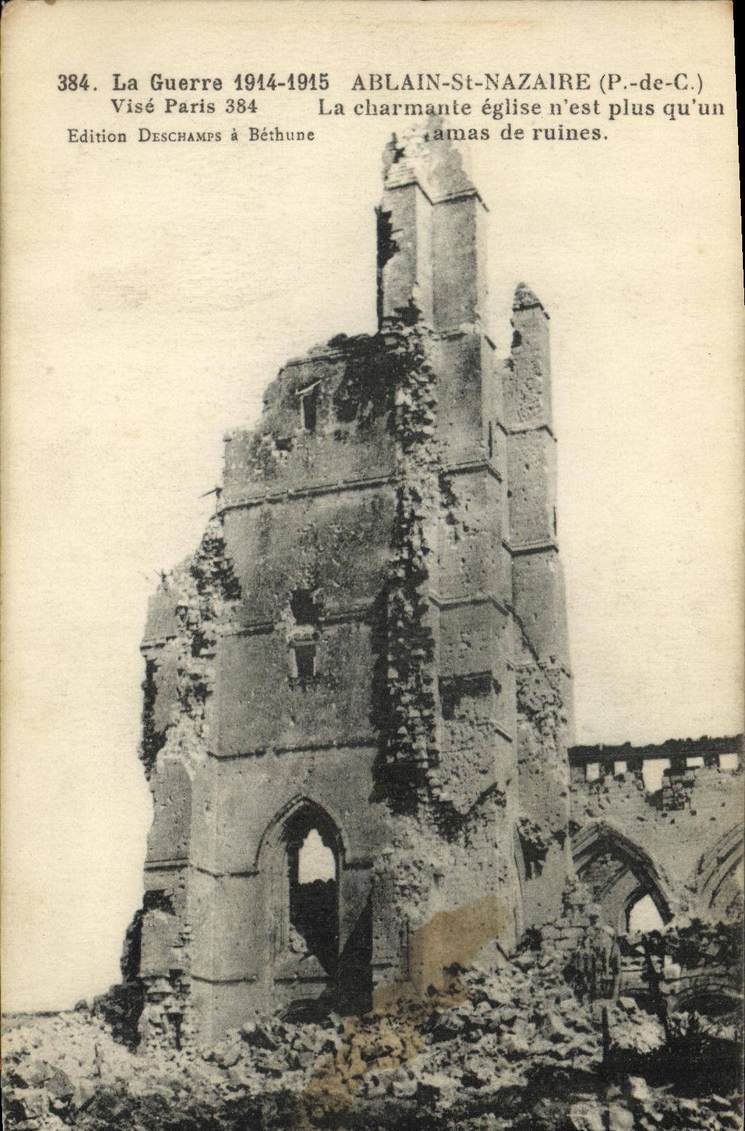 CPA Militaria Ablain St Nazaire L eglise